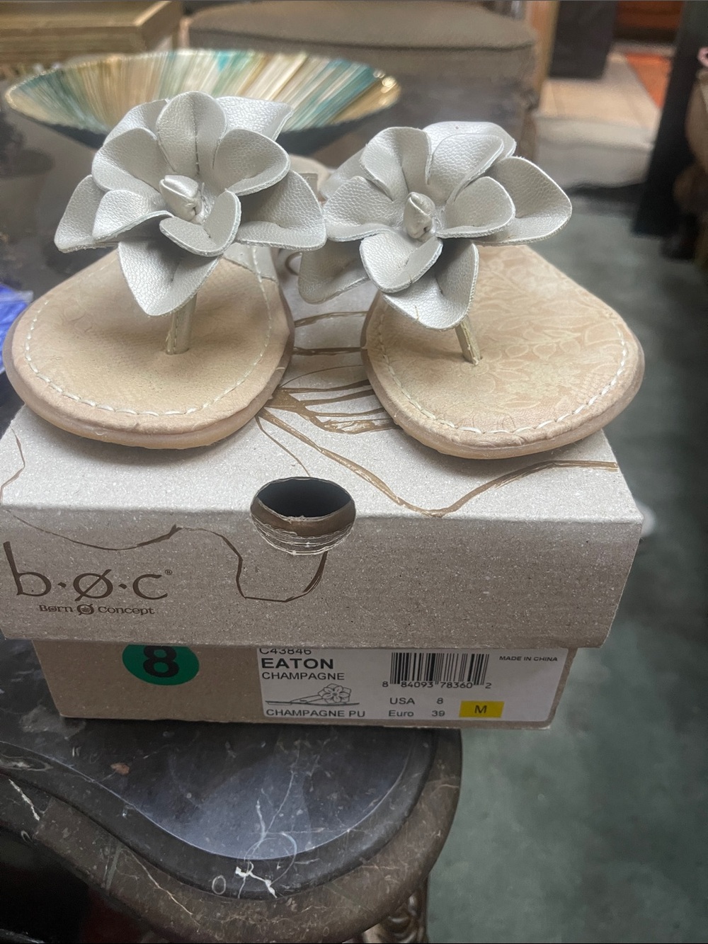 b.o.c. Kids' Champagne Flower Thong Sandals